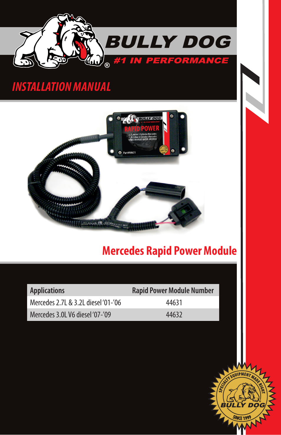 Bully Dog 44632 Mercedes Rapid Power Module User Manual | 12 pages