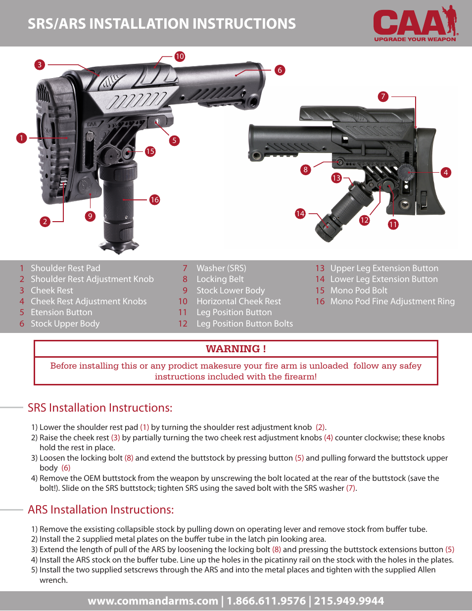 CAA SRS/ARS User Manual | 2 pages