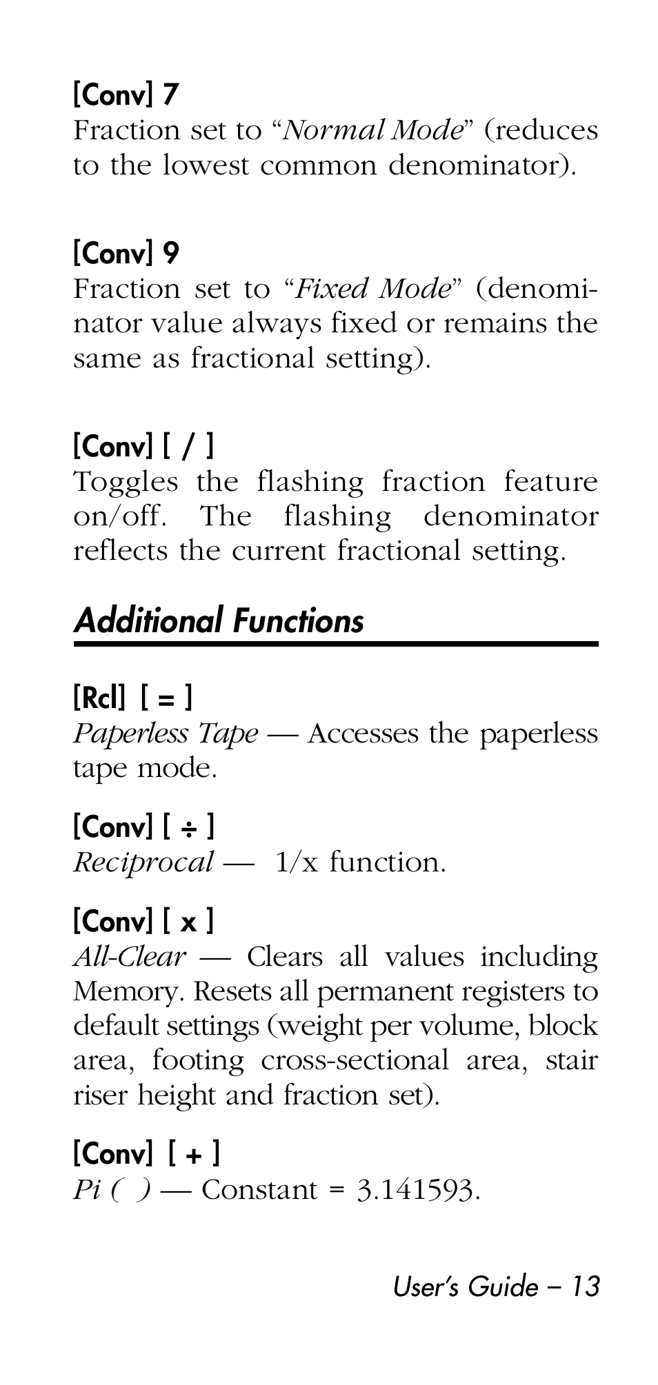Calculated Industries 4215 User Manual | Page 13 / 64