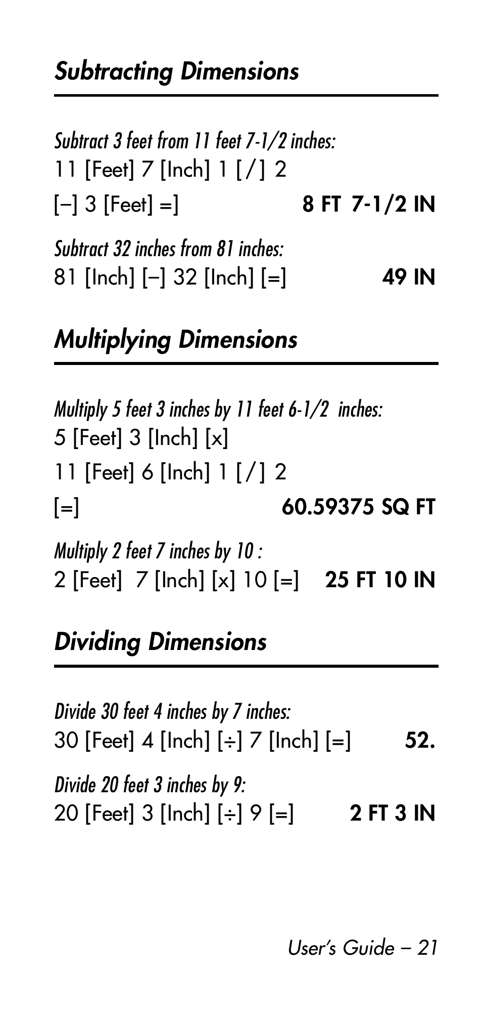 Calculated Industries 4215 User Manual | Page 21 / 64