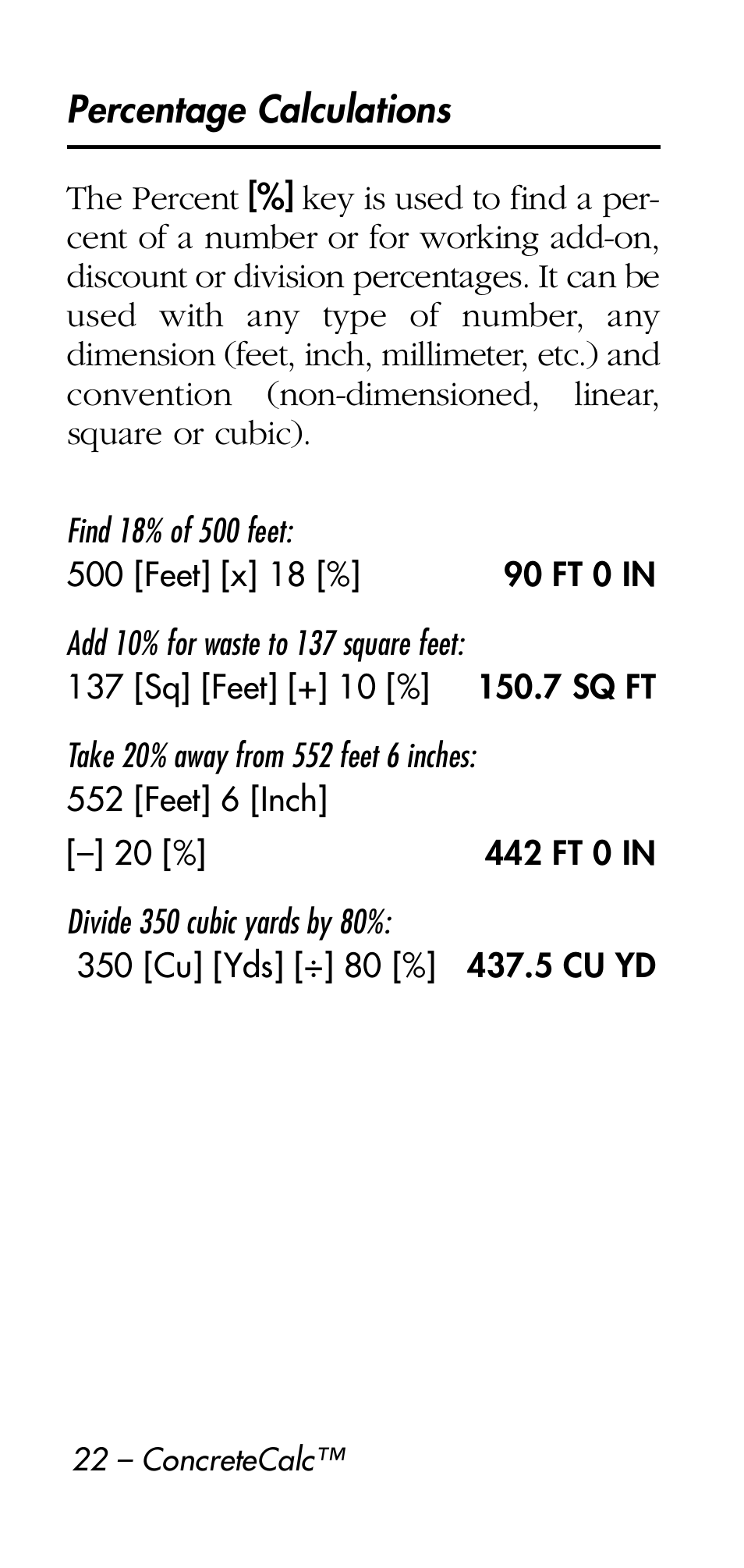 Calculated Industries 4215 User Manual | Page 22 / 64