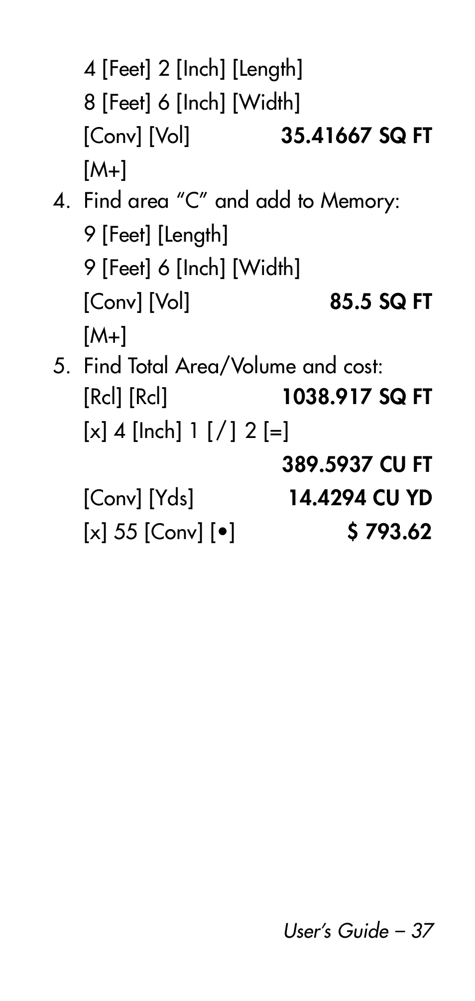 Calculated Industries 4215 User Manual | Page 37 / 64