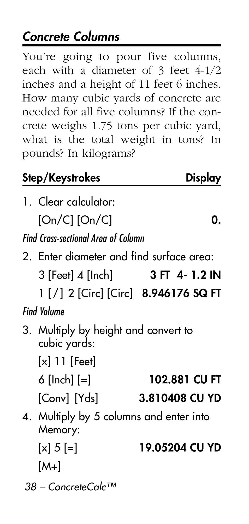 Calculated Industries 4215 User Manual | Page 38 / 64