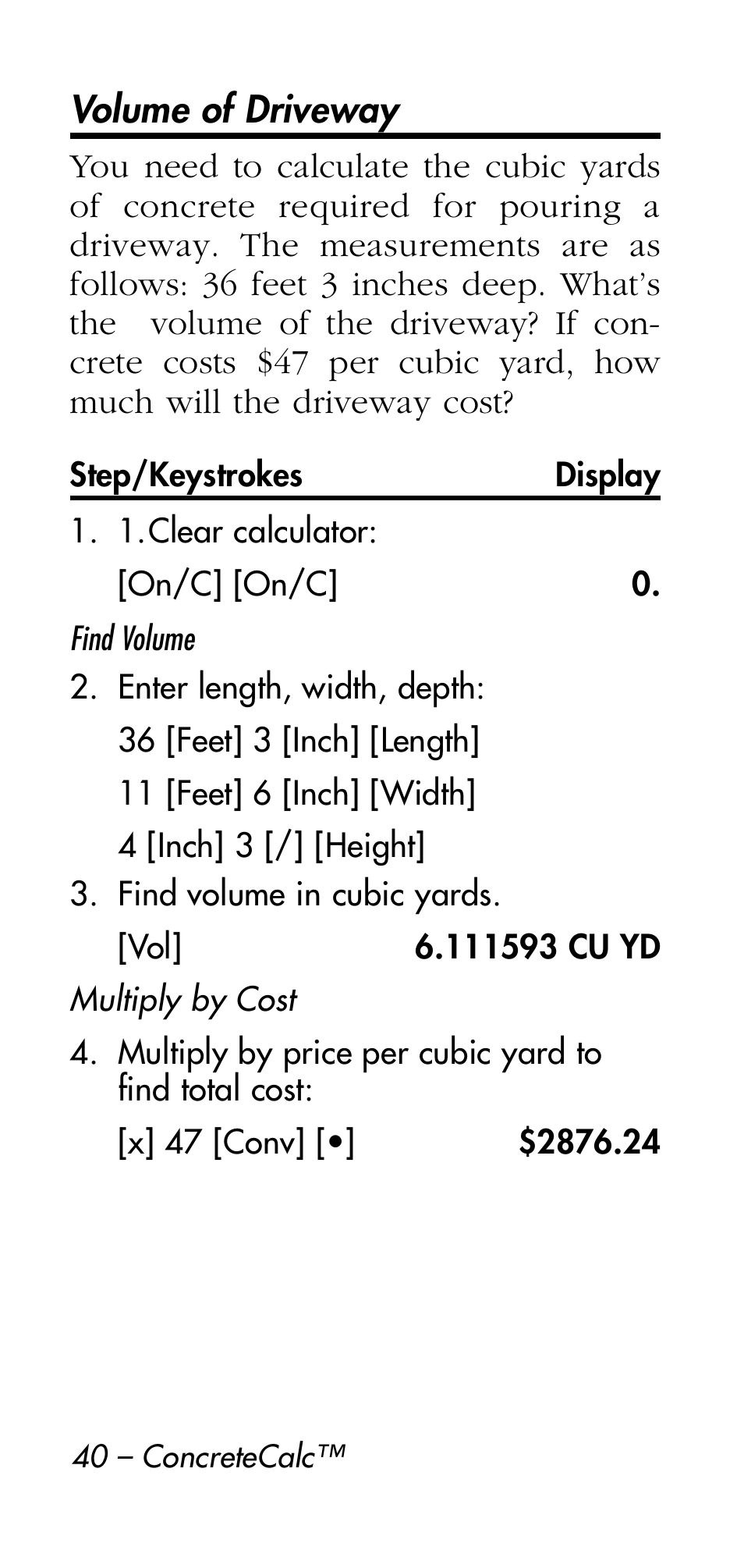 Calculated Industries 4215 User Manual | Page 40 / 64