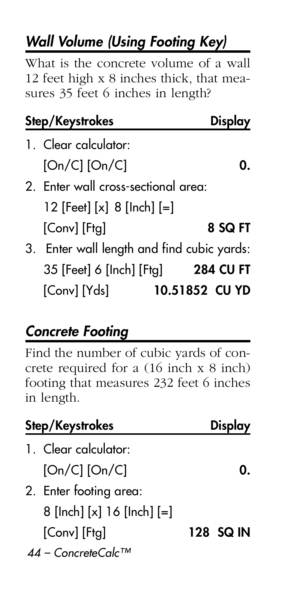 Calculated Industries 4215 User Manual | Page 44 / 64