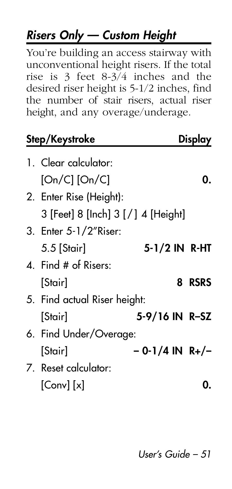 Calculated Industries 4215 User Manual | Page 51 / 64