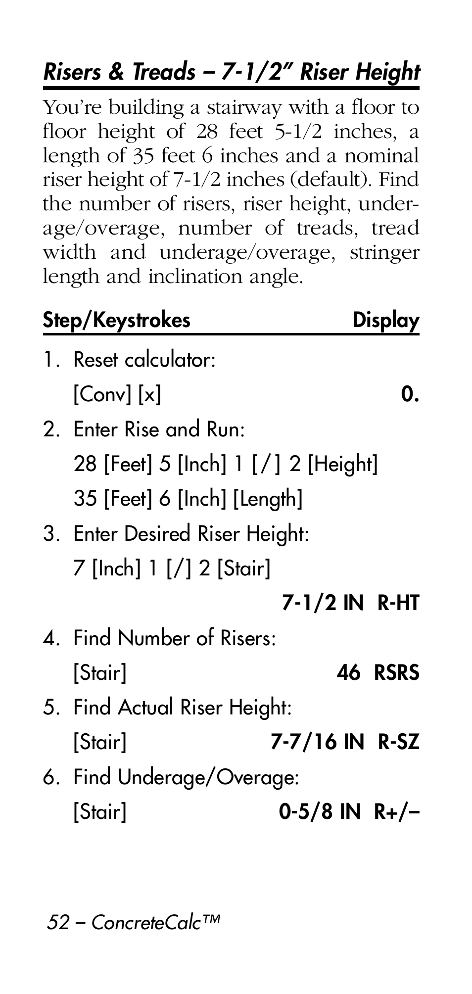 Calculated Industries 4215 User Manual | Page 52 / 64