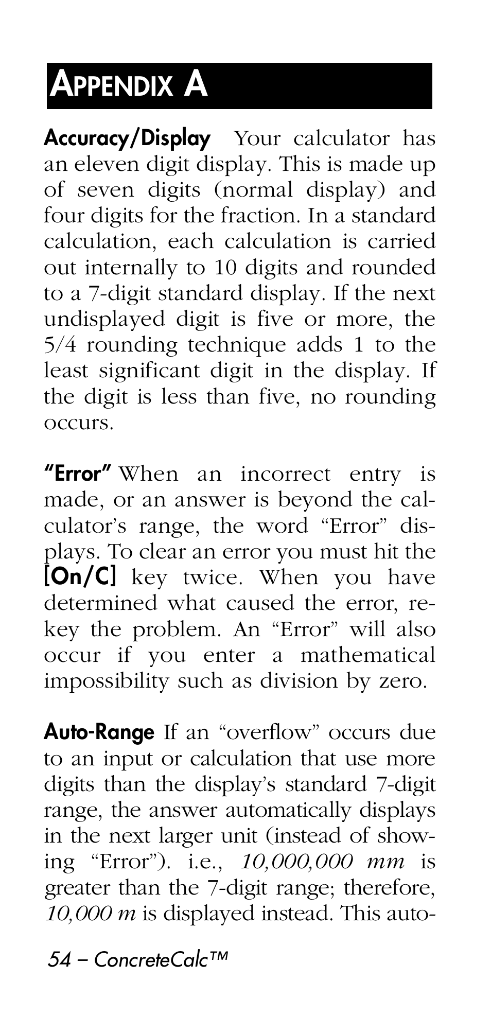 Calculated Industries 4215 User Manual | Page 54 / 64