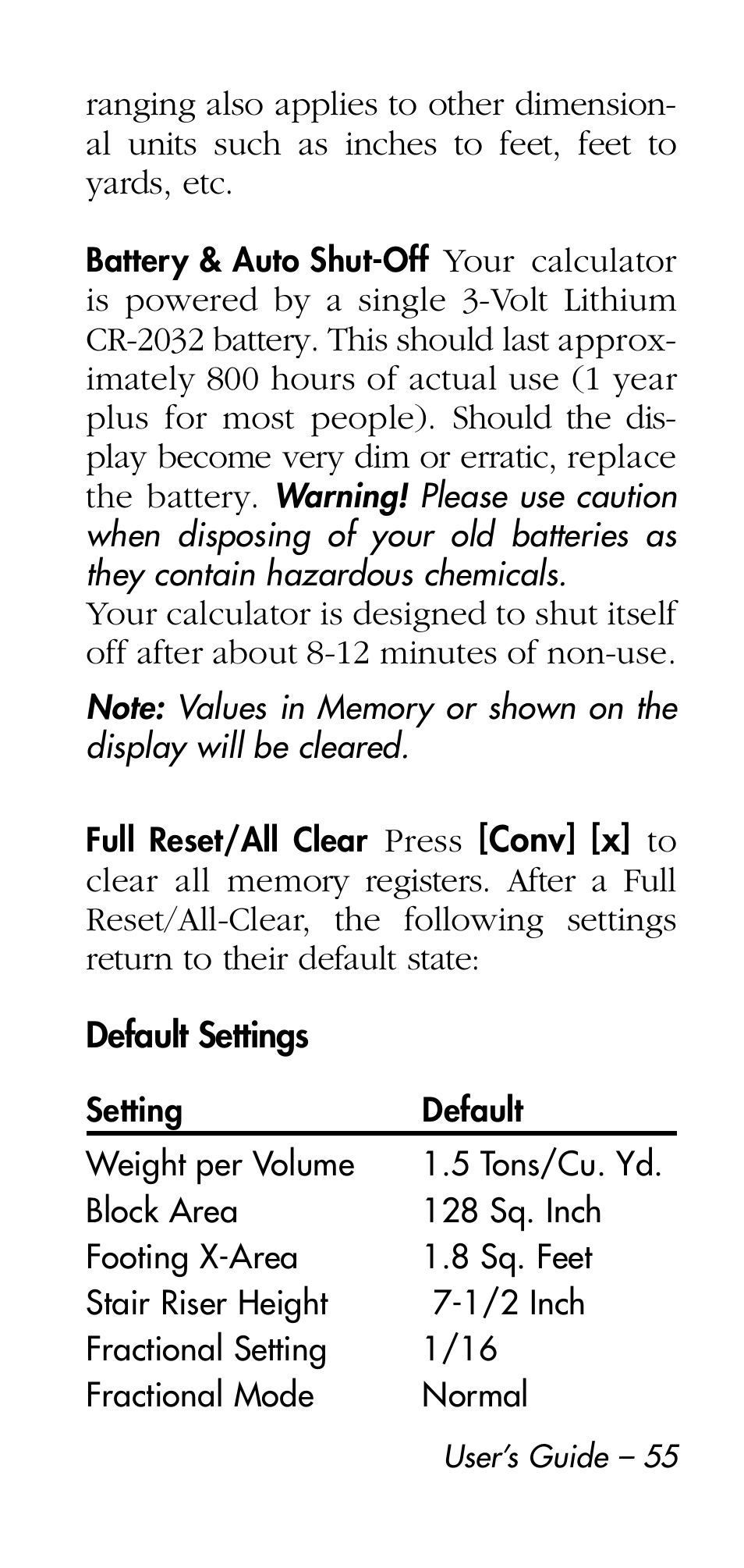 Calculated Industries 4215 User Manual | Page 55 / 64