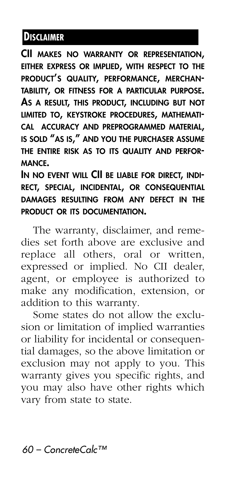 Calculated Industries 4215 User Manual | Page 60 / 64