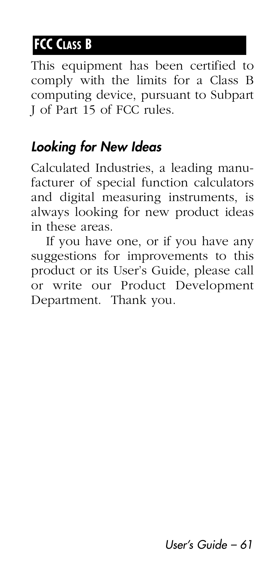 Calculated Industries 4215 User Manual | Page 61 / 64