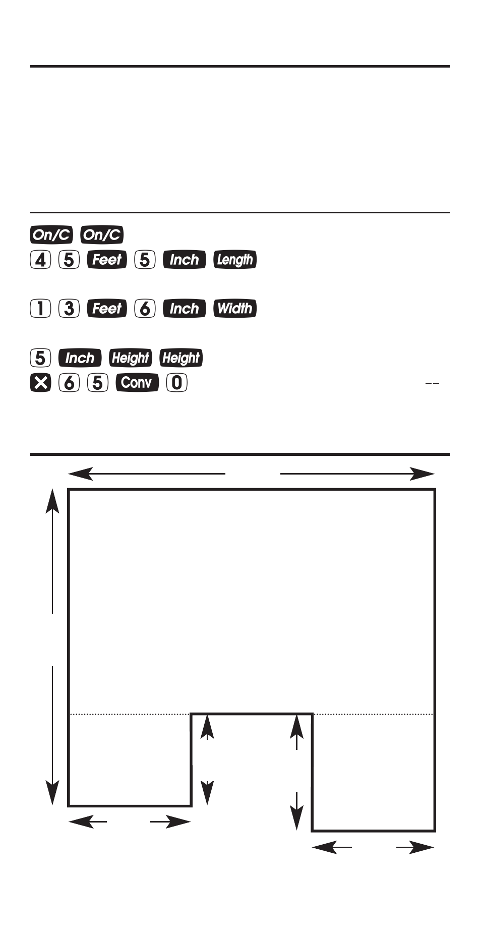 O o 0. 4 5 f 5 i l, 1 3 f 6 i w, 5 i h h | Total cost) complex concrete volume, Ab c | Calculated Industries 4225-B User Manual | Page 24 / 52