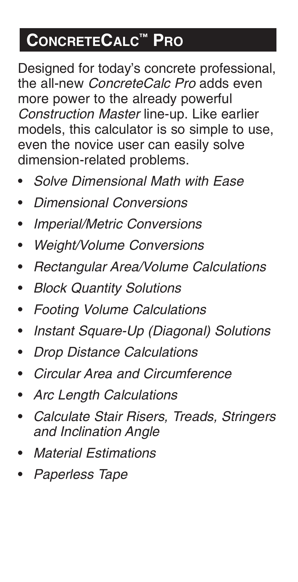 Calculated Industries 4225-C User Manual | Page 2 / 52