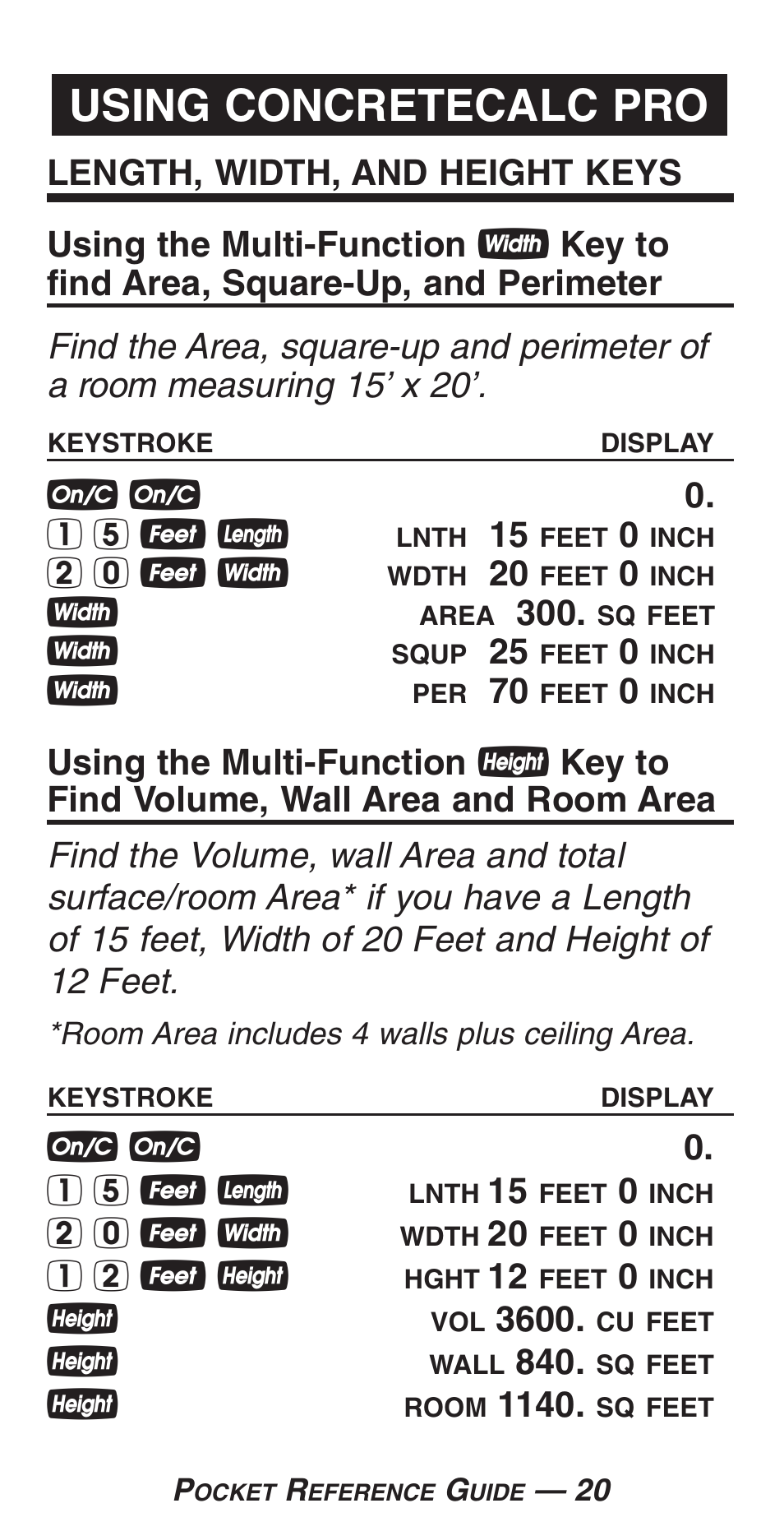 Using concretecalc pro | Calculated Industries 4225-C User Manual | Page 23 / 52
