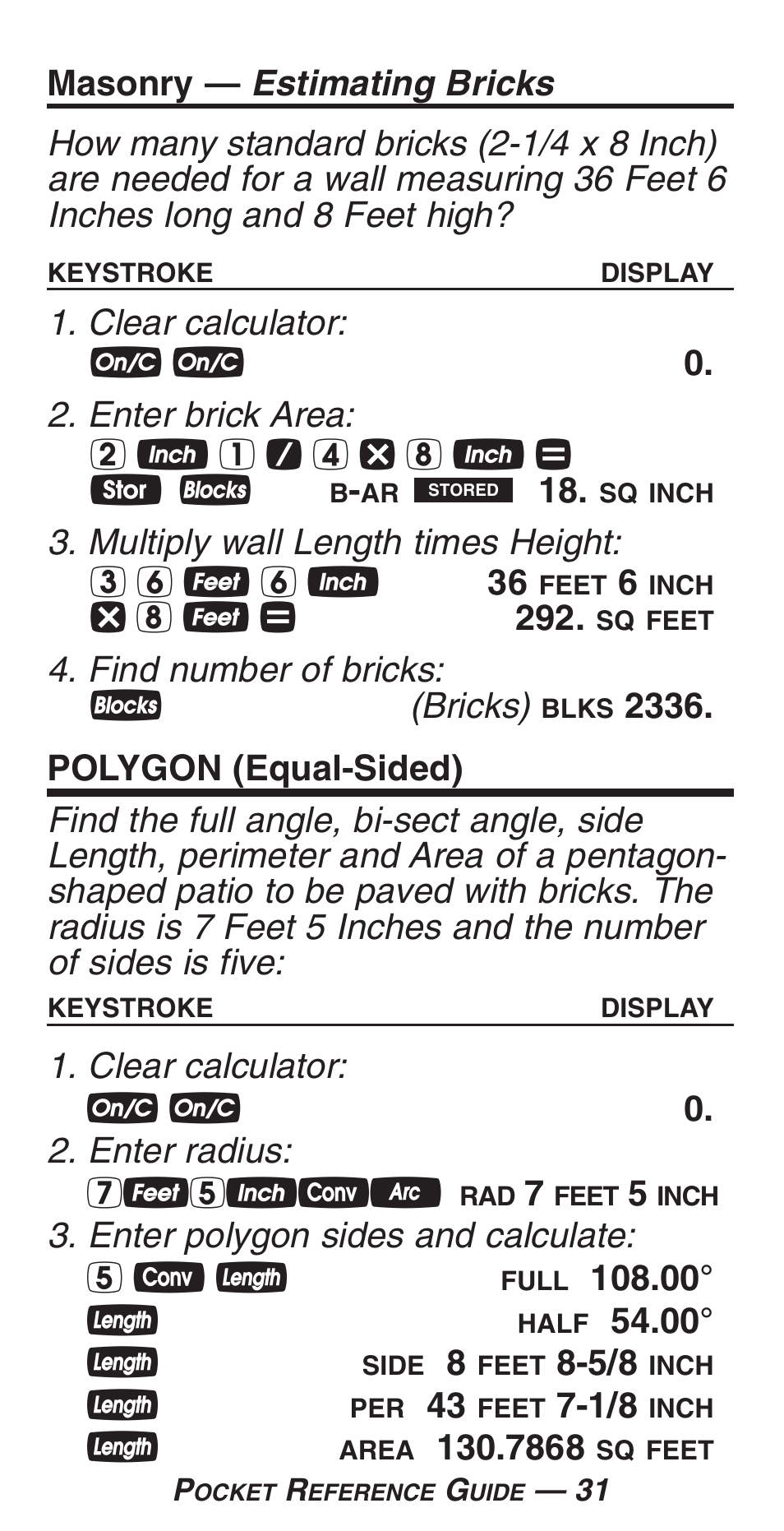 Calculated Industries 4225-C User Manual | Page 34 / 52