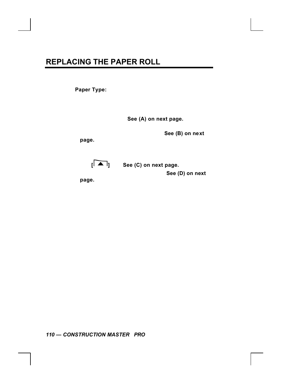 Replacing the paper roll | Calculated Industries 44060 User Manual | Page 112 / 134