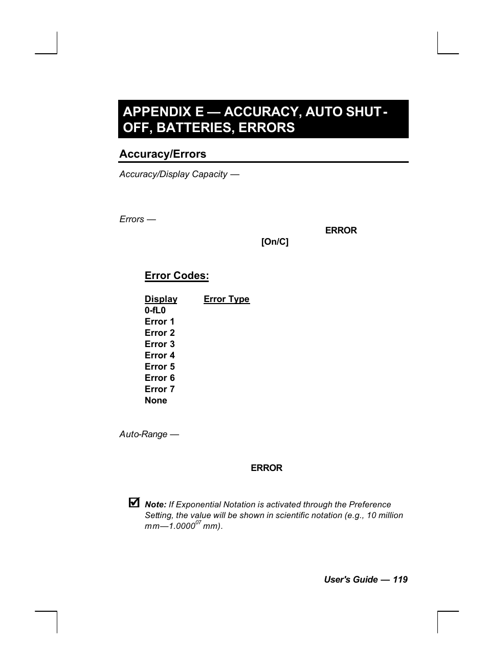 Accuracy/errors | Calculated Industries 44060 User Manual | Page 121 / 134