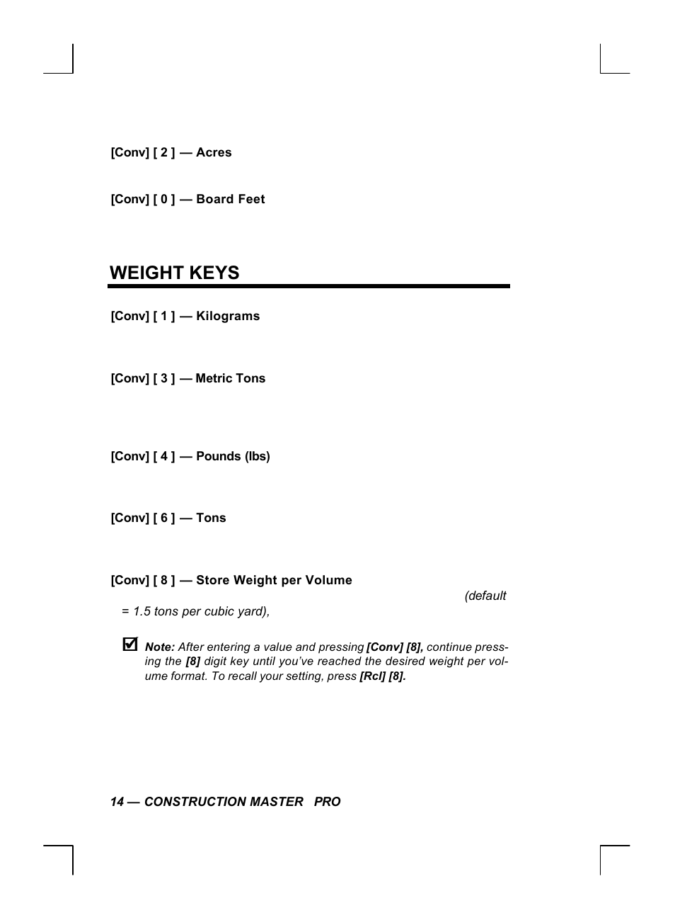 Weight keys | Calculated Industries 44060 User Manual | Page 16 / 134