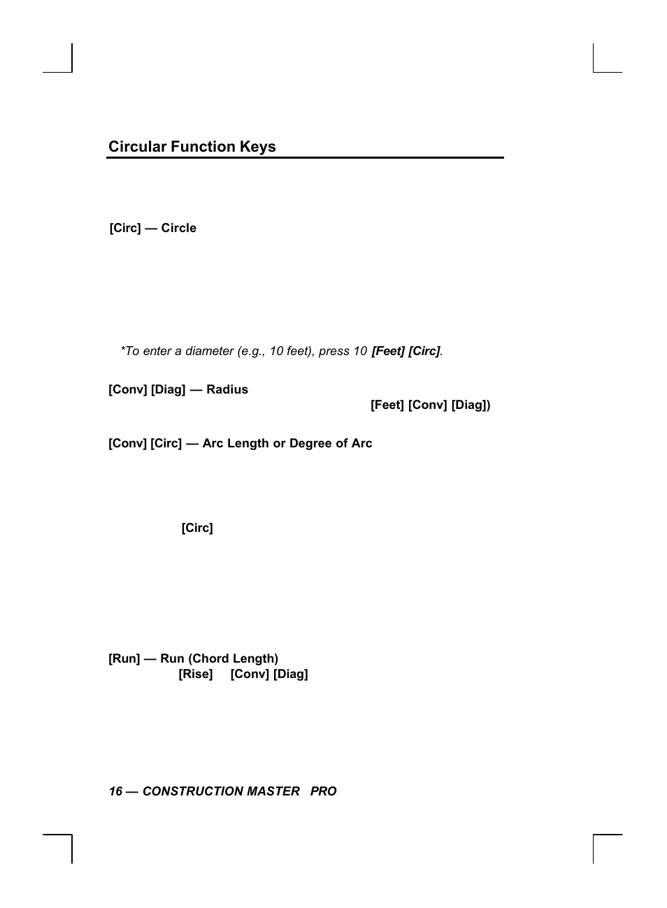 Circular function keys | Calculated Industries 44060 User Manual | Page 18 / 134