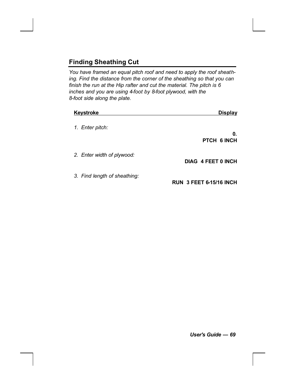 Finding sheathing cut | Calculated Industries 44060 User Manual | Page 71 / 134