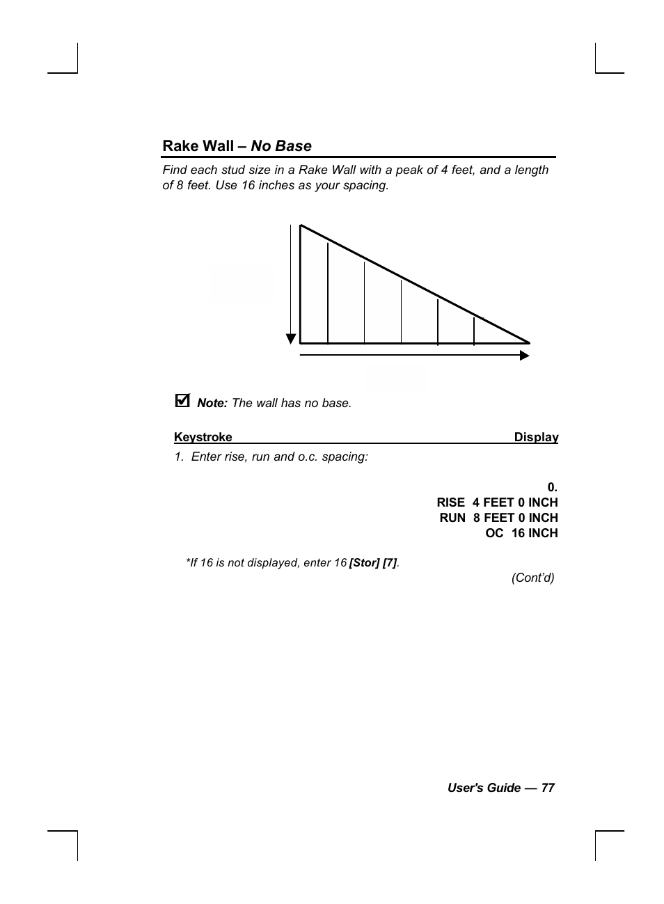Rake wall – no base | Calculated Industries 44060 User Manual | Page 79 / 134