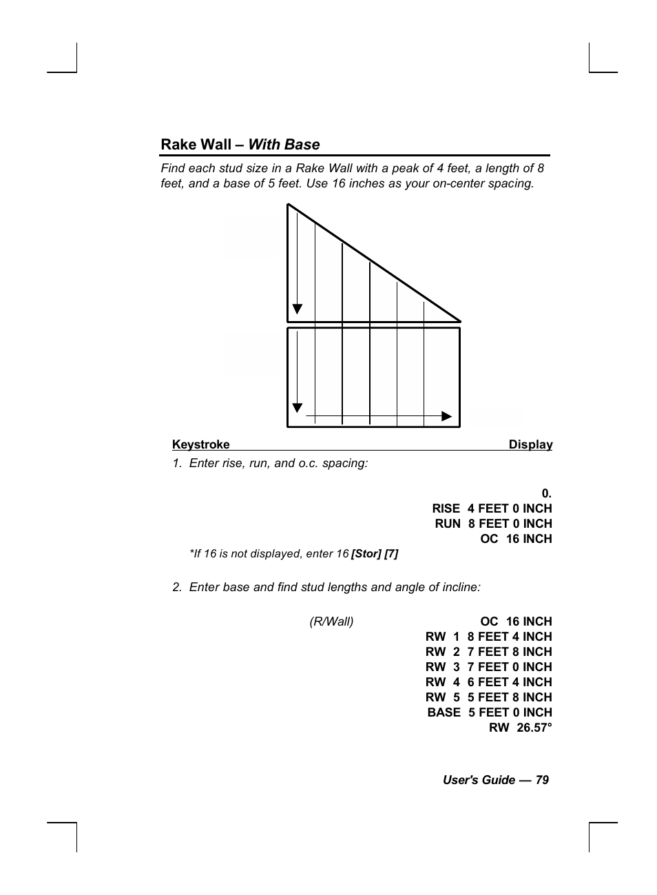 Rake wall – with base | Calculated Industries 44060 User Manual | Page 81 / 134
