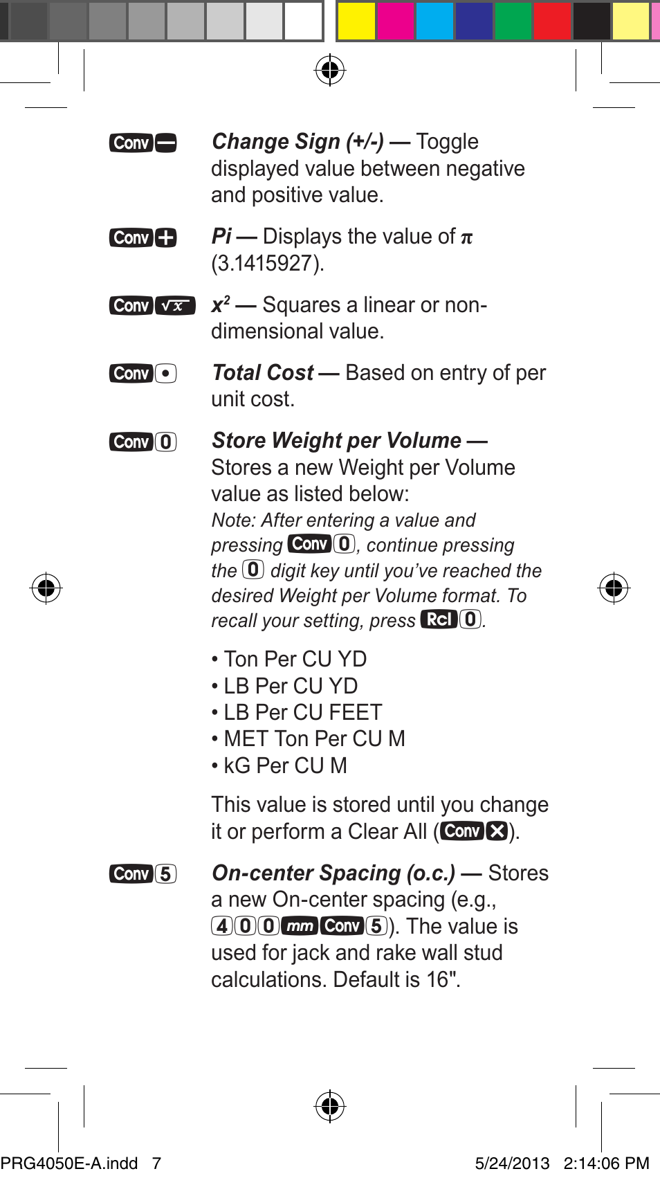 Calculated Industries 4050 Metric Edition User Manual | Page 10 / 44