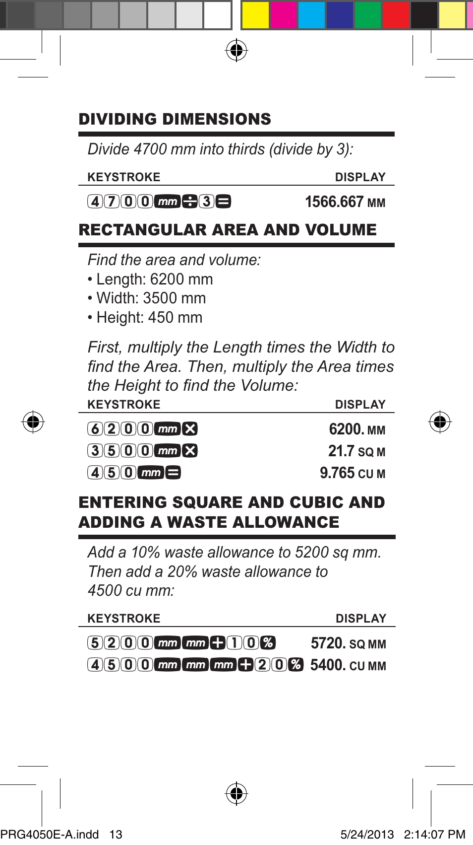 Calculated Industries 4050 Metric Edition User Manual | Page 16 / 44
