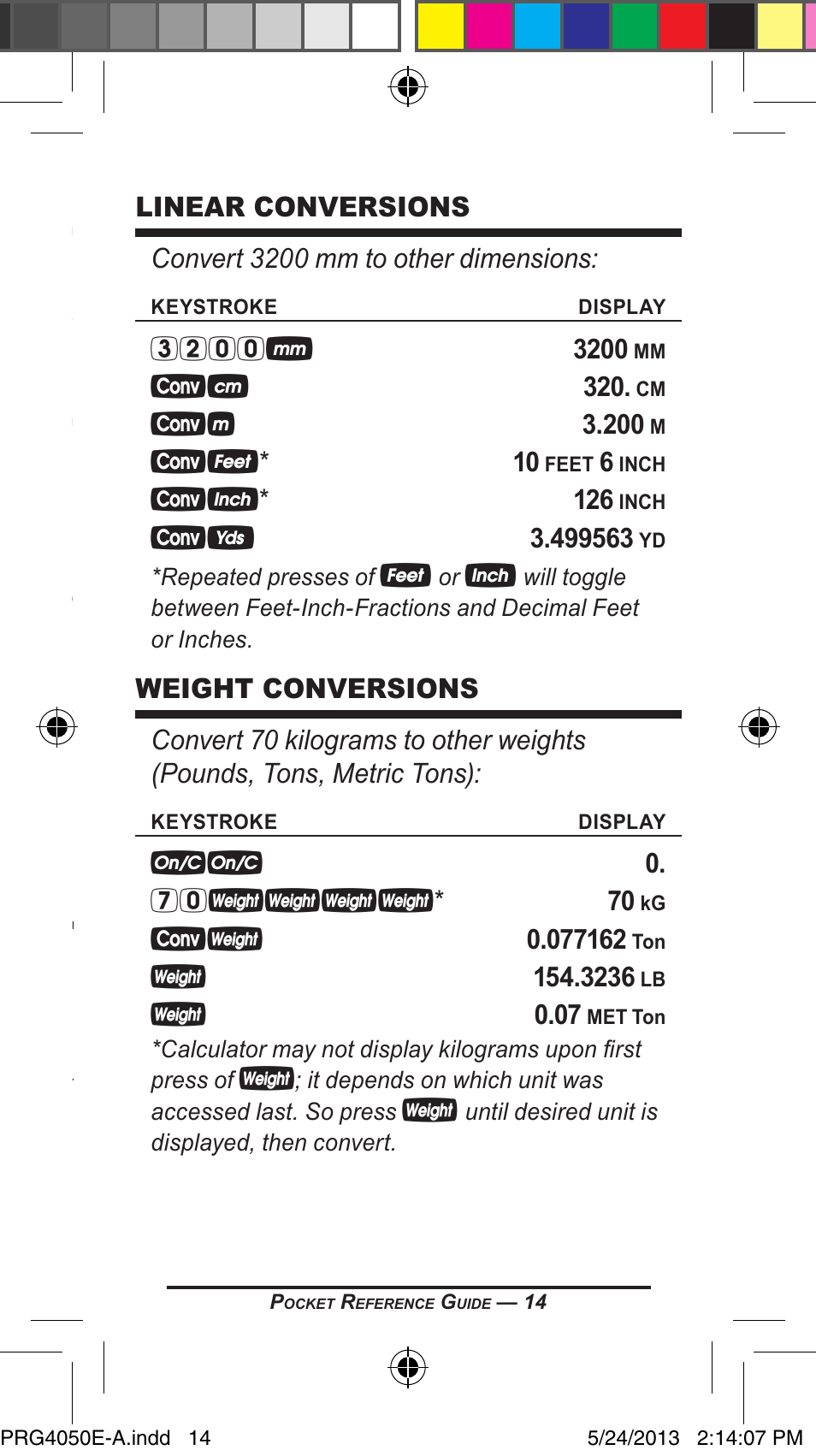 Calculated Industries 4050 Metric Edition User Manual | Page 17 / 44