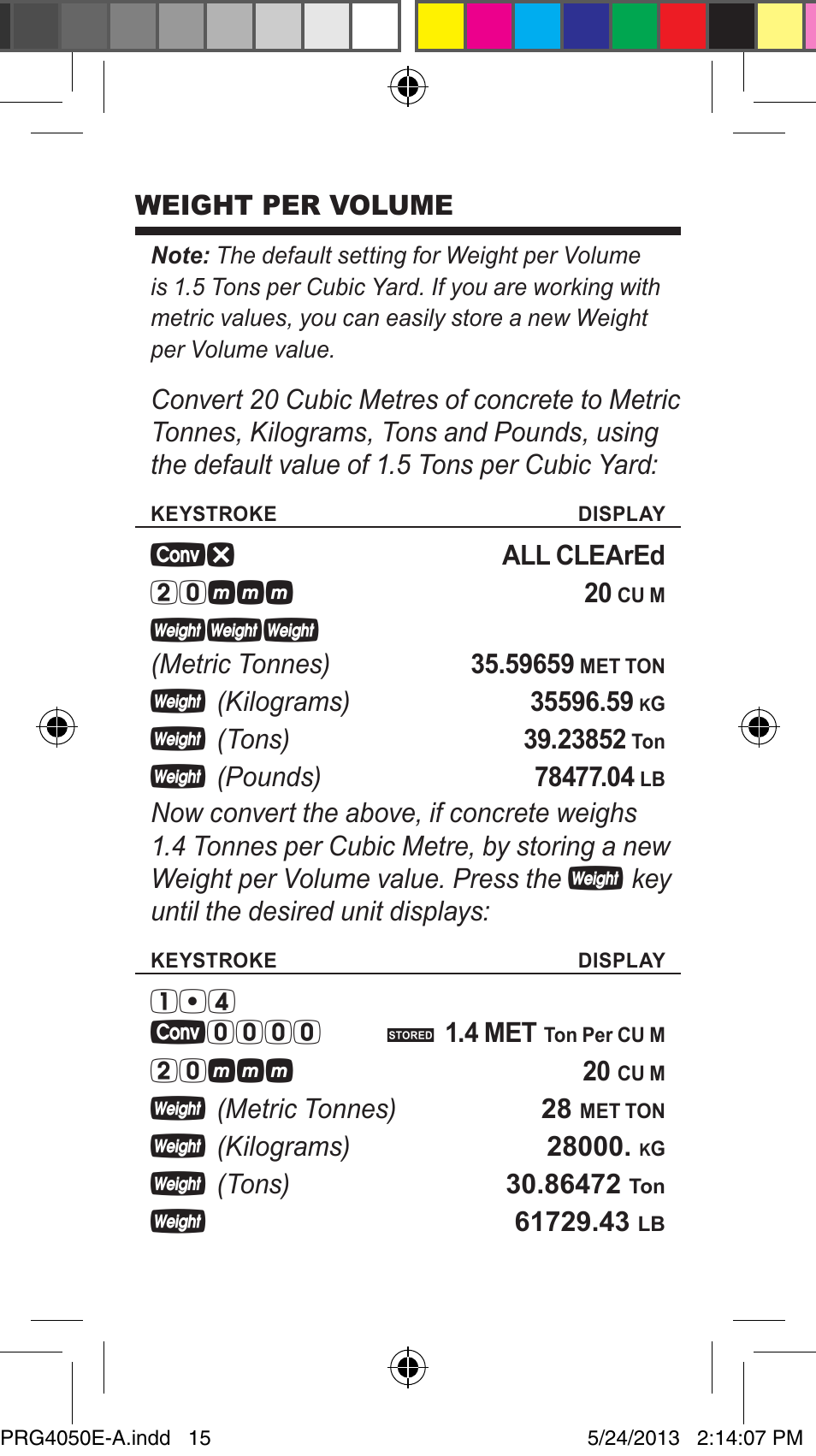 Calculated Industries 4050 Metric Edition User Manual | Page 18 / 44