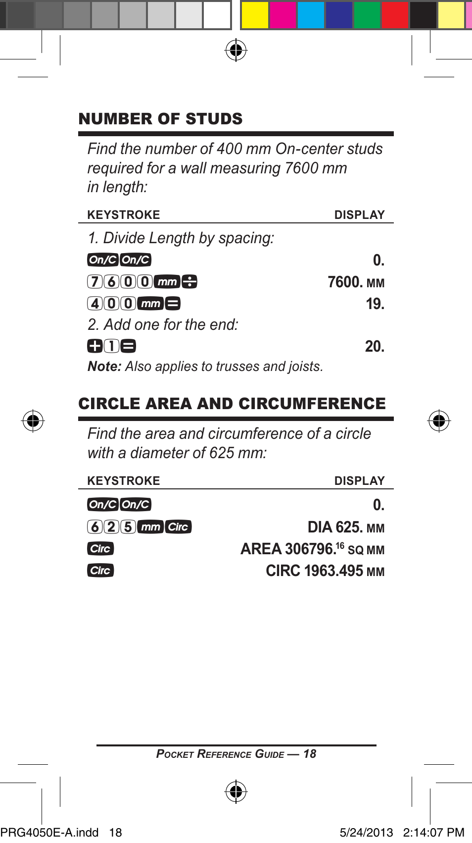 Calculated Industries 4050 Metric Edition User Manual | Page 21 / 44