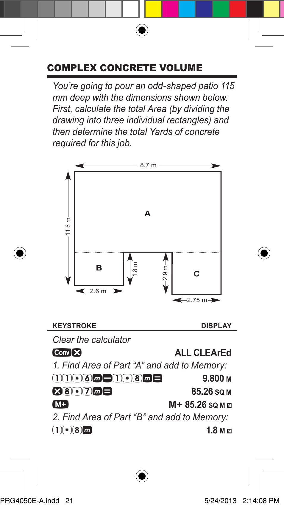 N m+ 85.26 | Calculated Industries 4050 Metric Edition User Manual | Page 24 / 44