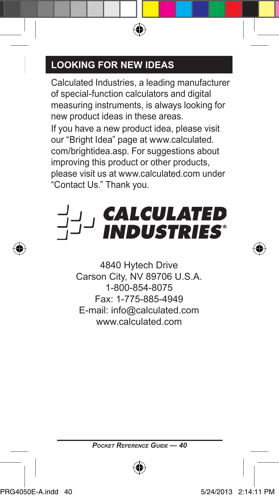 Calculated Industries 4050 Metric Edition User Manual | Page 43 / 44