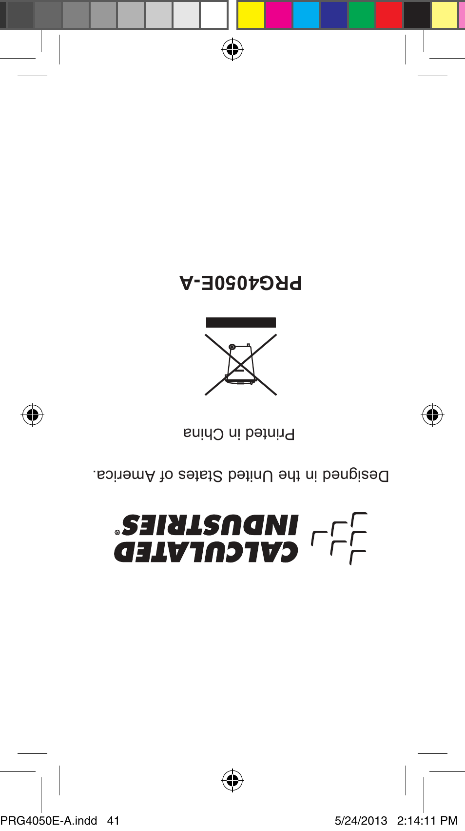 Prg 4050e- a | Calculated Industries 4050 Metric Edition User Manual | Page 44 / 44