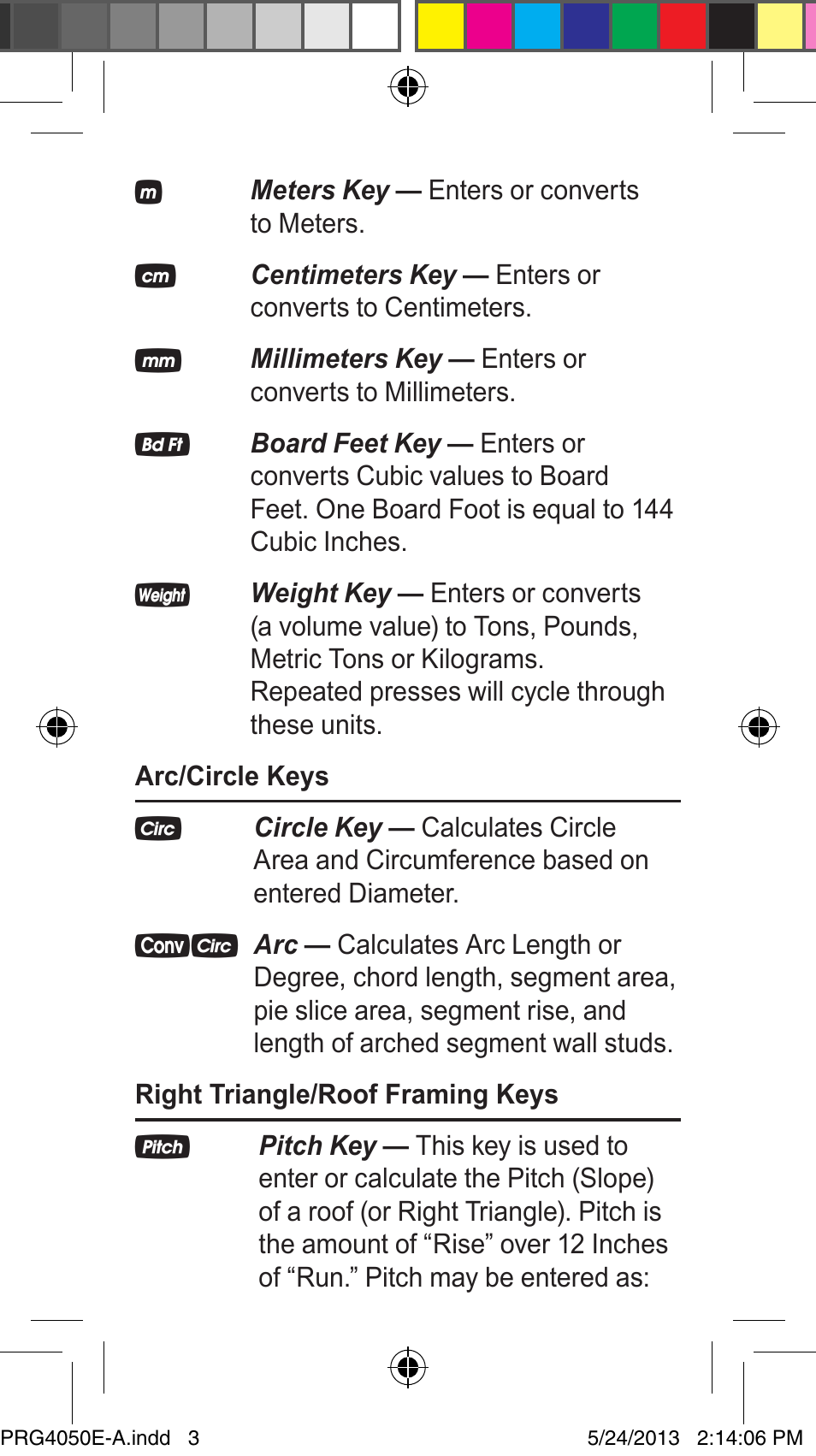 Calculated Industries 4050 Metric Edition User Manual | Page 6 / 44