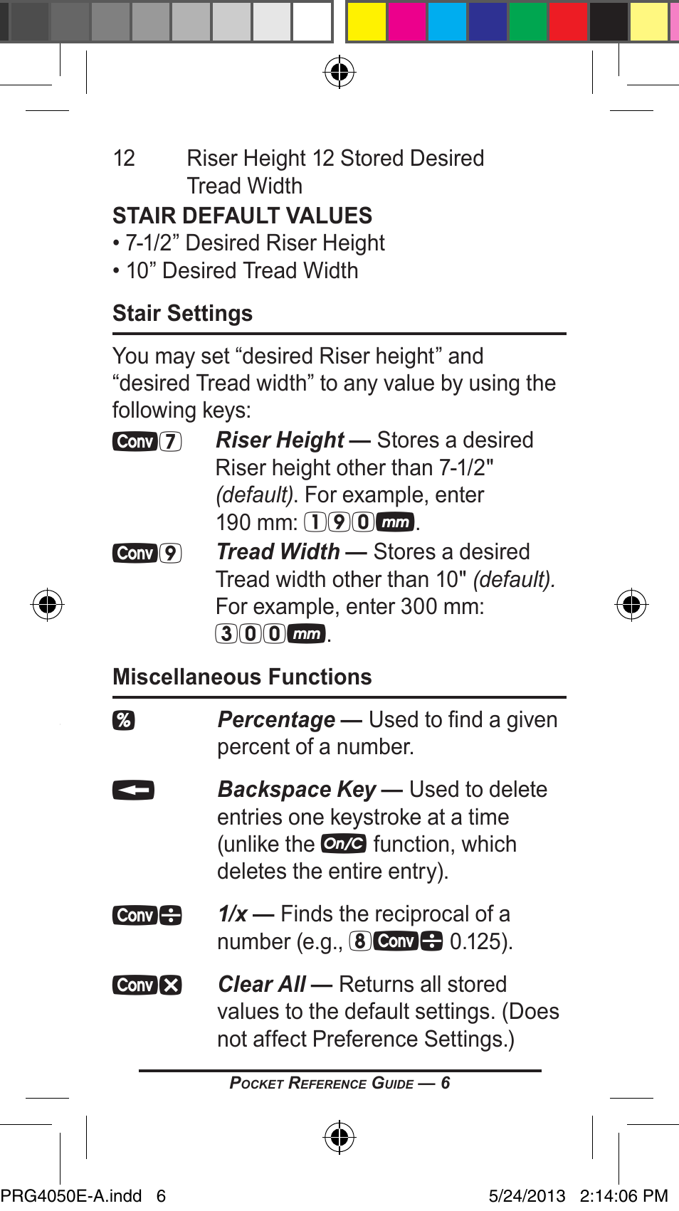 Calculated Industries 4050 Metric Edition User Manual | Page 9 / 44