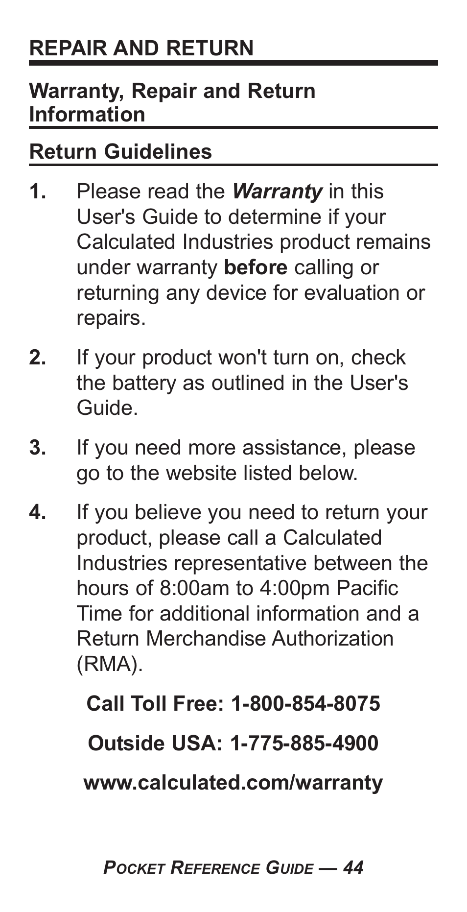 Calculated Industries 4050-F User Manual | Page 48 / 52