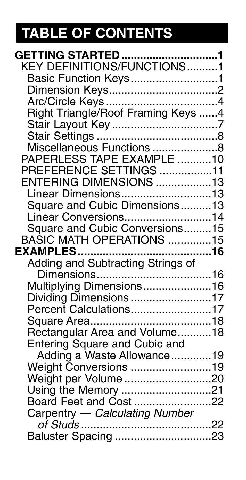Calculated Industries 4054 User Manual | Page 3 / 52