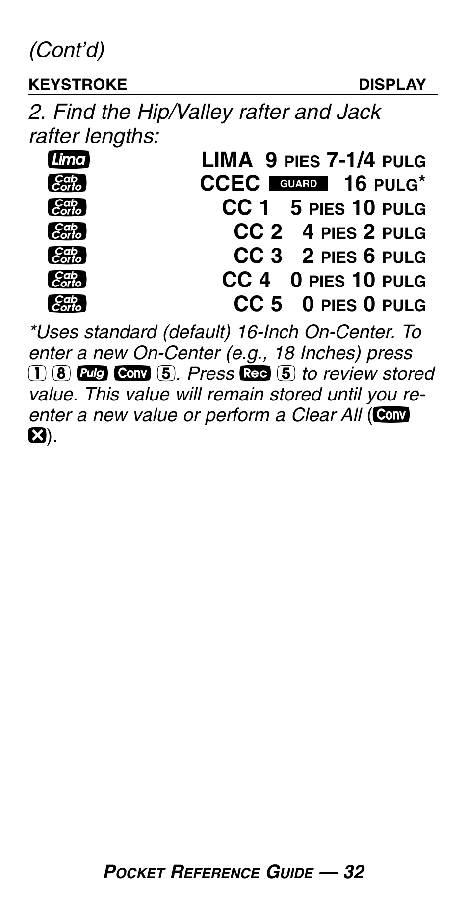 Calculated Industries 4054 User Manual | Page 36 / 52