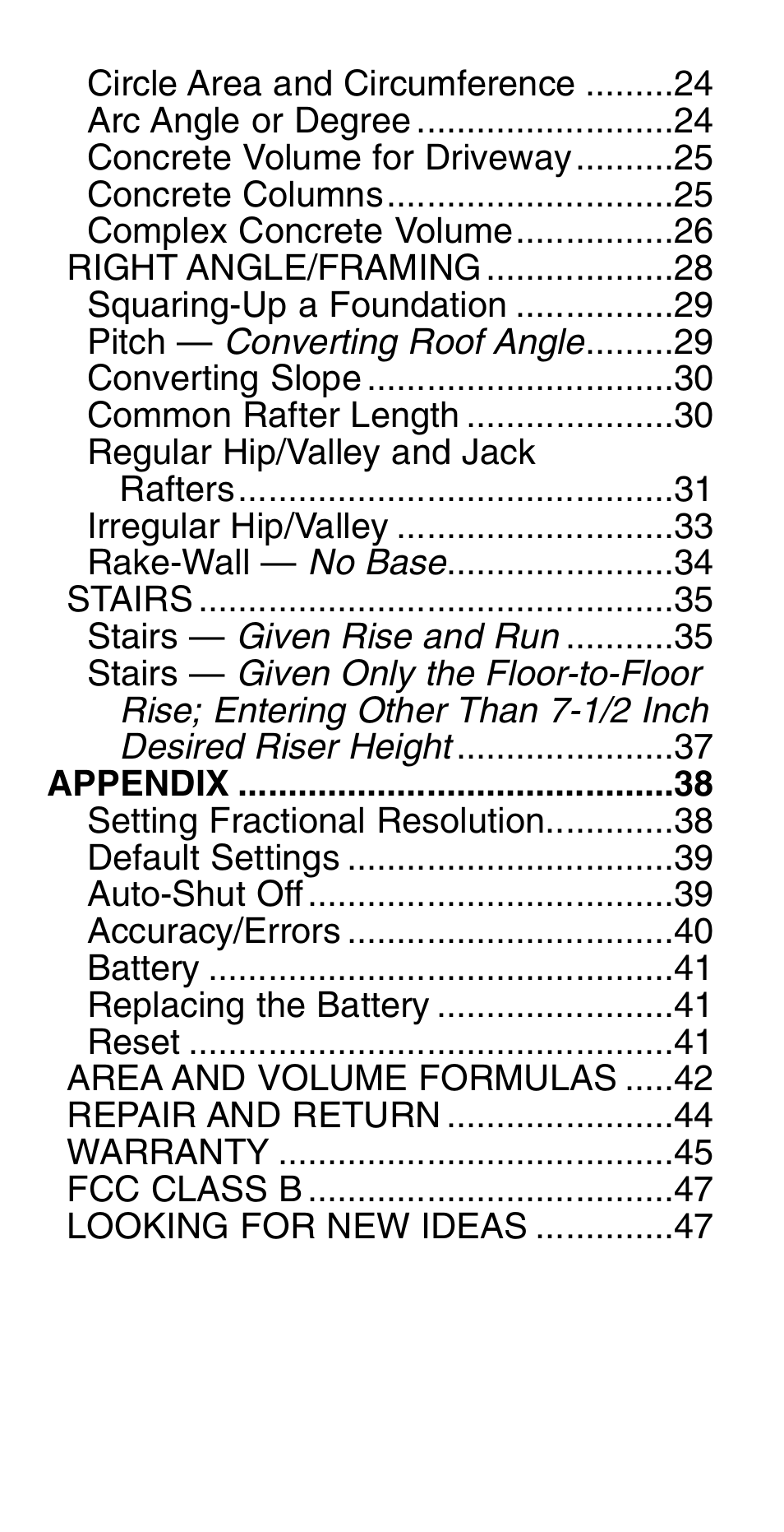 Calculated Industries 4054 User Manual | Page 4 / 52