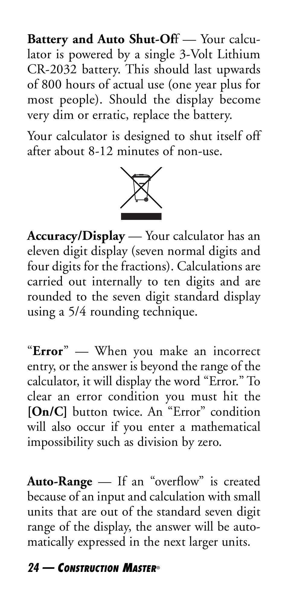 Calculated Industries 4045 User Manual | Page 24 / 26