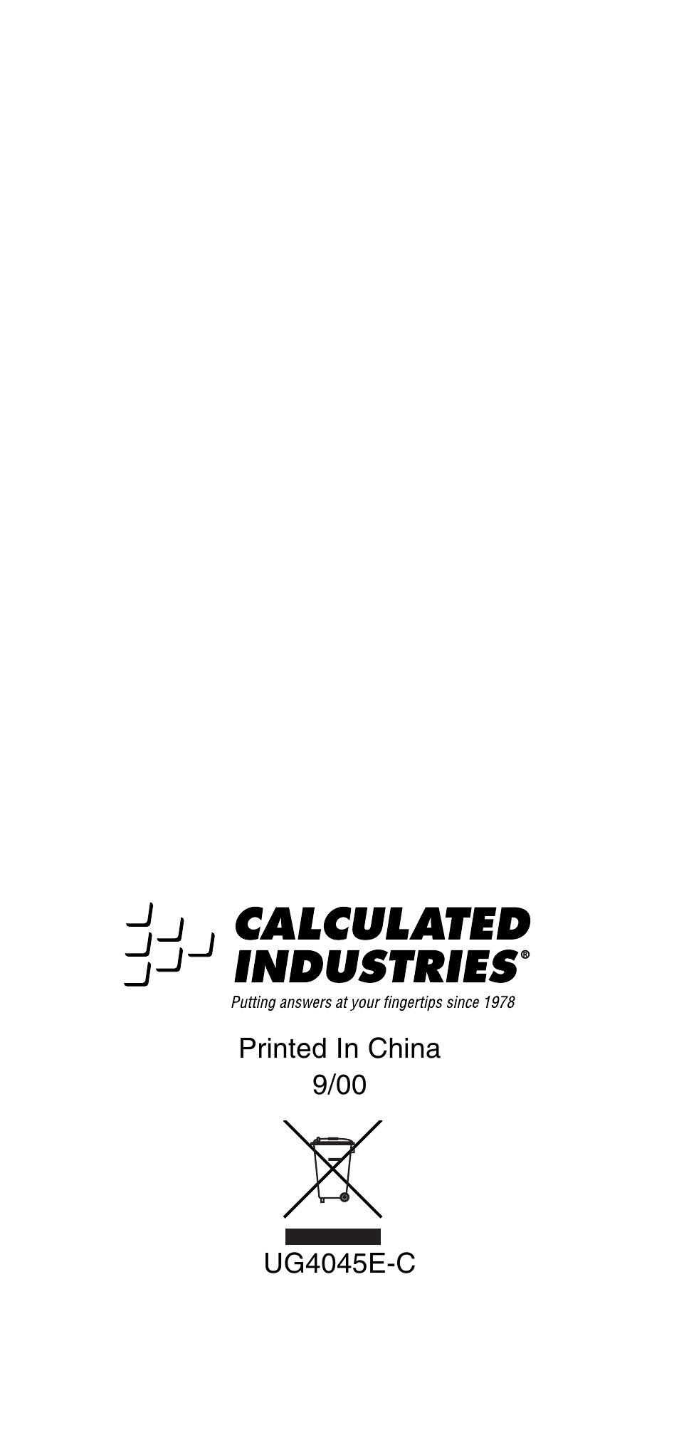 Calculated Industries 4045 User Manual | Page 26 / 26