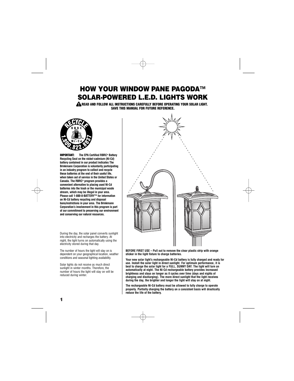 Brinkmann Window Pane Pagoda 822-2509-2 User Manual | Page 2 / 8