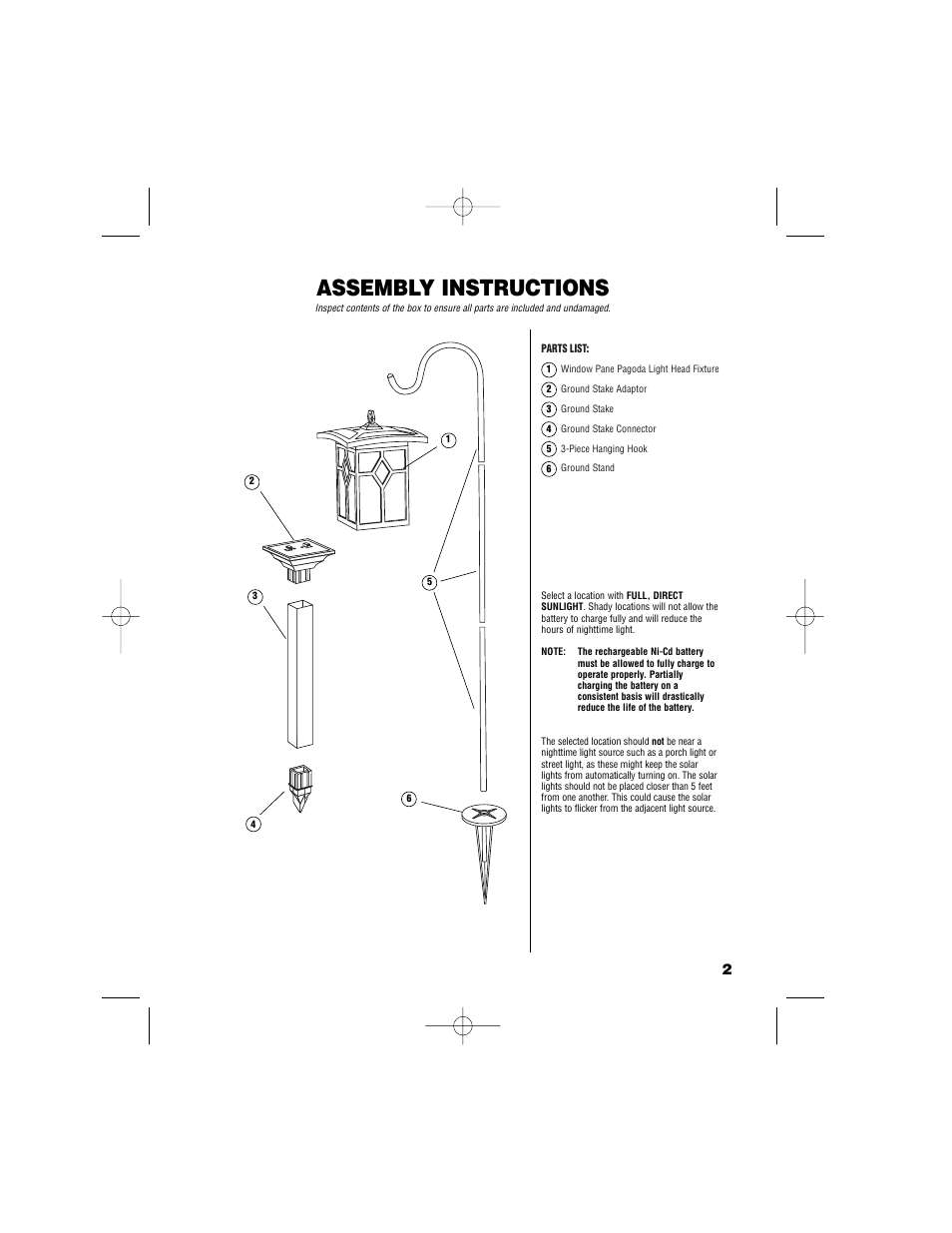 Assembly instructions | Brinkmann Window Pane Pagoda 822-2509-2 User Manual | Page 3 / 8