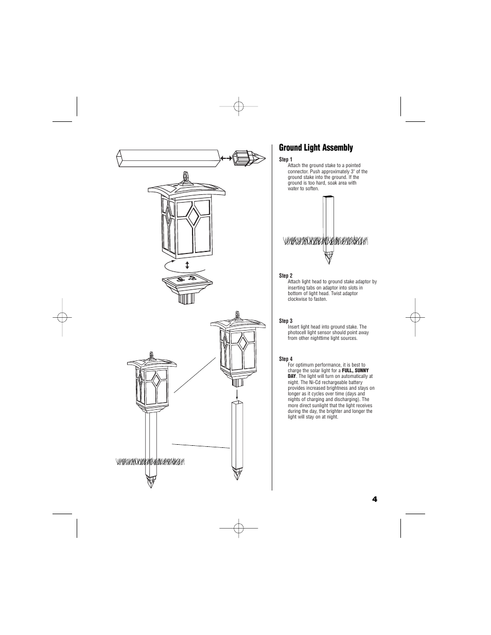 Ground light assembly | Brinkmann Window Pane Pagoda 822-2509-2 User Manual | Page 5 / 8