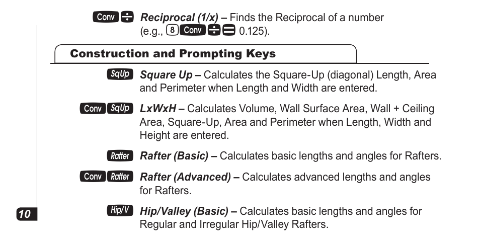 Calculated Industries 4067 Pocket Reference Guide User Manual | Page 12 / 52