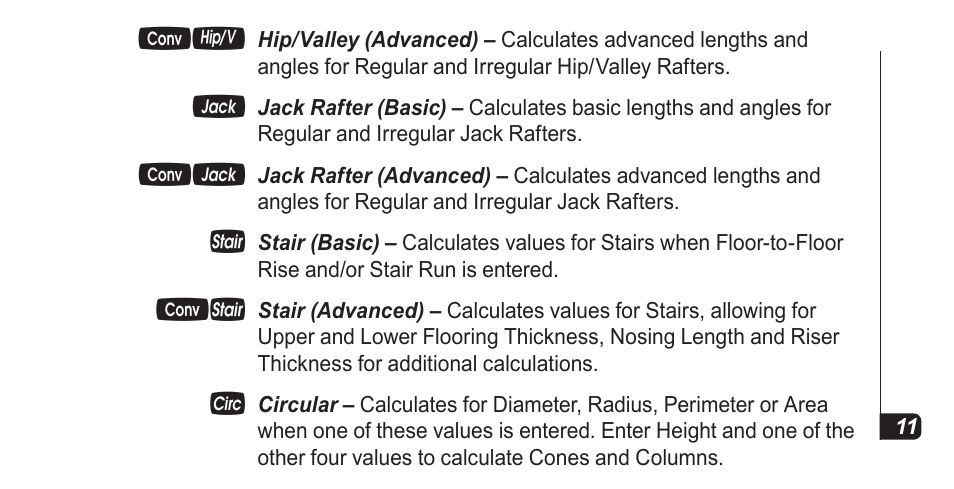 Calculated Industries 4067 Pocket Reference Guide User Manual | Page 13 / 52