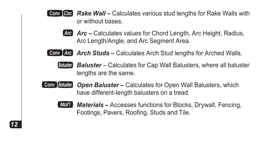 Calculated Industries 4067 Pocket Reference Guide User Manual | Page 14 / 52