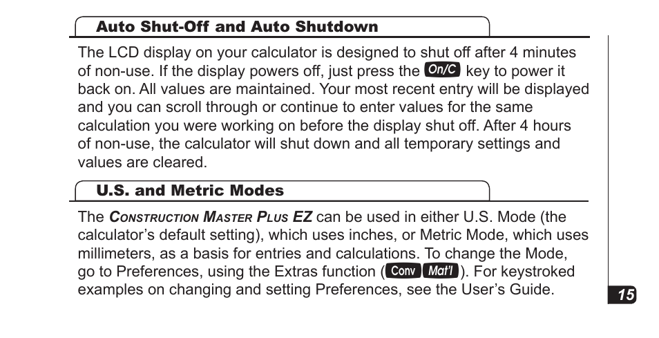 Calculated Industries 4067 Pocket Reference Guide User Manual | Page 17 / 52