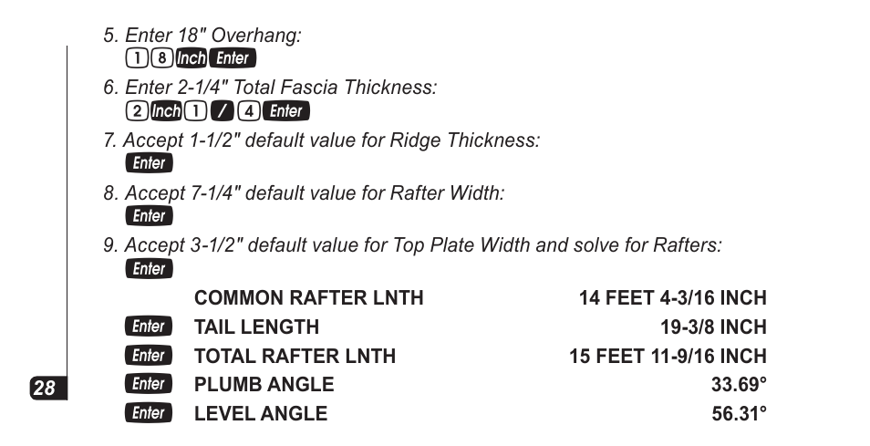 18ie, 2i1 / 4e | Calculated Industries 4067 Pocket Reference Guide User Manual | Page 30 / 52